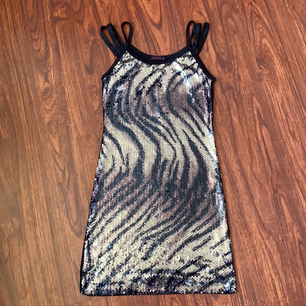 “Red Mango” Black Sequin Mini Dress